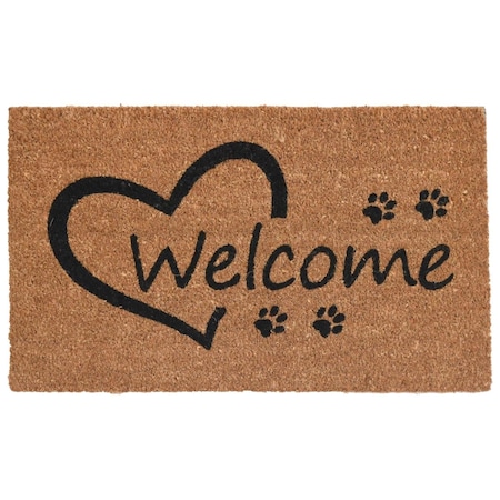 Configuracion 17 x 29 in. Open Heart Paws Rectangular Doormat Multi Color CO3360617